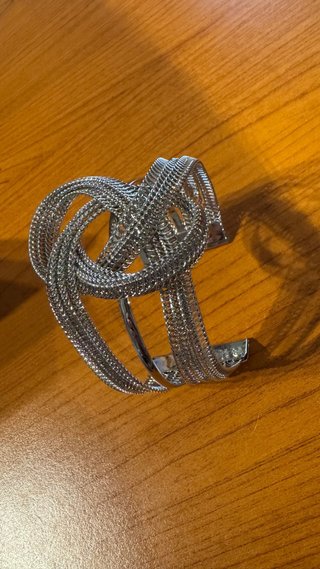Bracciale donna argentato a intreccio