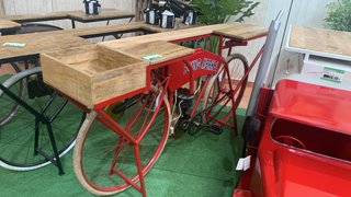 Mesa Barra Vintage Bicicleta Madera Metal
