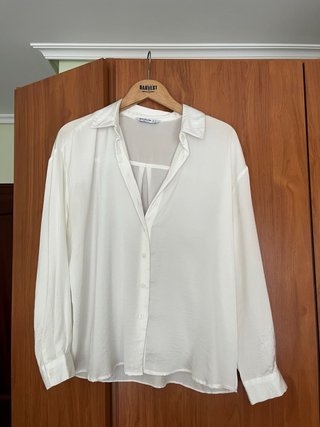 Camisa Stradivarius Blanca Talla M