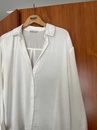 Camisa Stradivarius Blanca Talla M