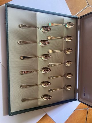 12 Cucchiaini Argento 800 - 90,6 gr con scatola