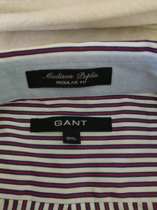 Camisa GANT Madison Poplin Rayas Morado Talla 3XL