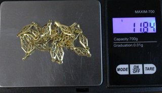 Cadena de oro de 18k. Peso: 11.84 gr.
