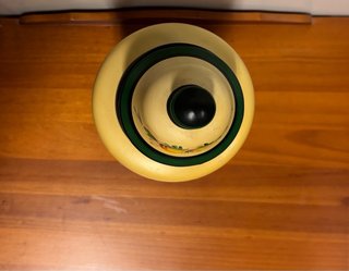 Jarrón decorativo con tapa pintado a mano