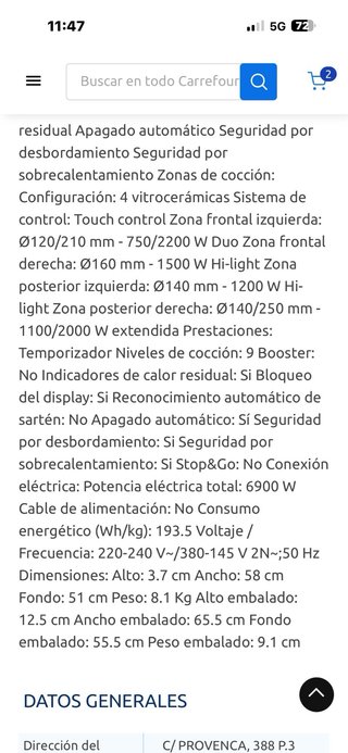 Placa Vitrocerámica Beko 4 zonas DUO
