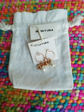 Pendientes Bimba y Lola dorados perla