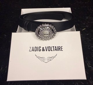 Cinturón Zadig & Voltaire Negro Hebilla Plateada
