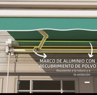 Toldo de poliéster verde azulado