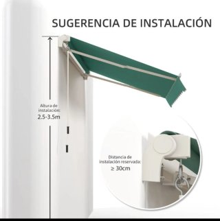 Toldo de poliéster verde azulado