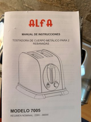 Tostadora Alfa Modelo 7005