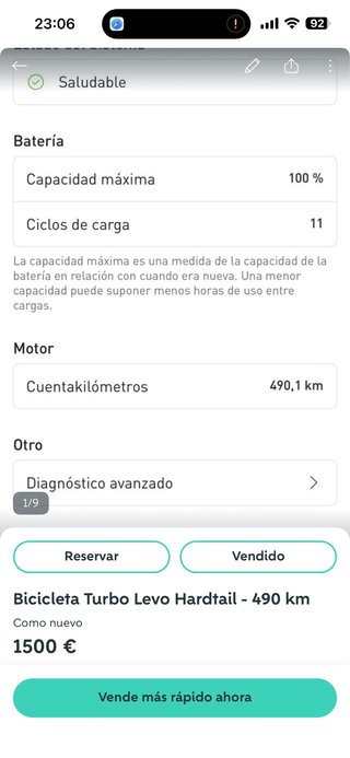Bicicleta Turbo Levo Hardtail - 490 km
