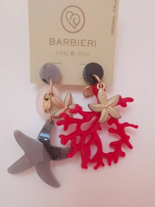 Orecchini Barbieri Stella Corallo Rossi Grigi