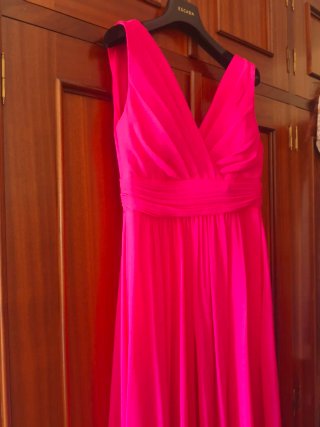 Vestido largo fiesta fucsia