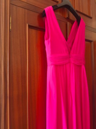 Vestido largo fiesta fucsia