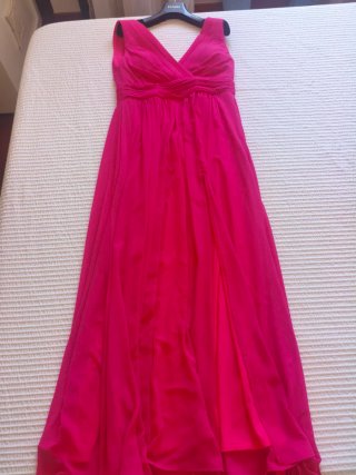Vestido largo fiesta fucsia