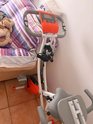 Bicicleta Estática Fitness con Bandas Elásticas