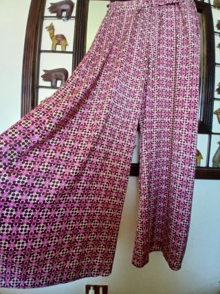 Pantaloni simil satin M/L fantasia