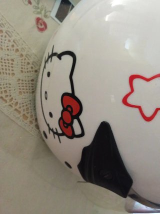 Casco Moto Hello Kitty Blanco