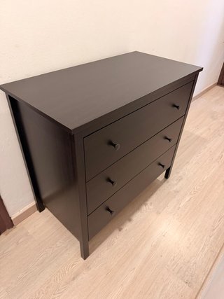 Cómoda 3 cajones Ikea Hemnes Negra