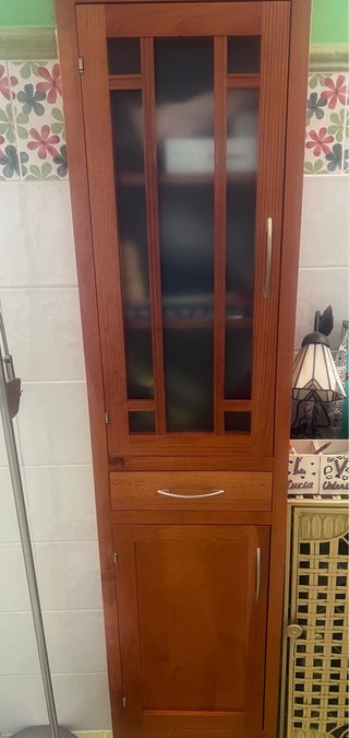 Armario de baño madera y cristal