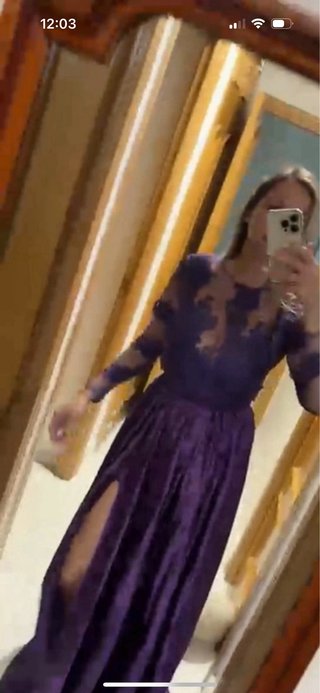 Vestido fiesta morado hecho a medida