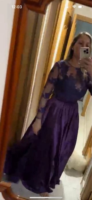 Vestido fiesta morado hecho a medida