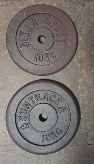 pesas 2 discos de 10kg de 30mm