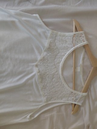 Blusa H&M tirantes encaje blanca Talla L