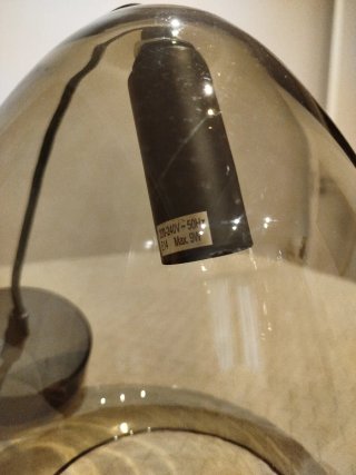Lámpara colgante cristal ahumado