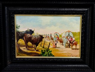 Cuadro Toros y Carretas de Juan Campos