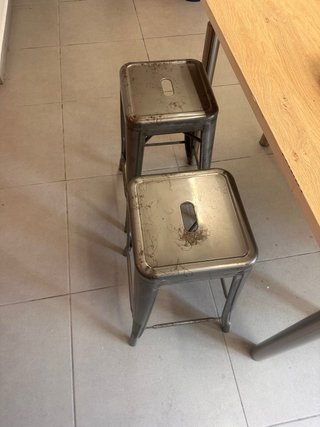 2 Taburetes Metálicos Estilo Industrial