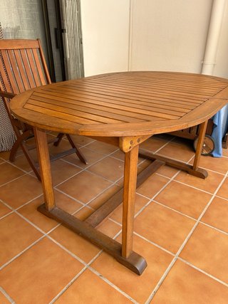 Mesa extensible de teca
