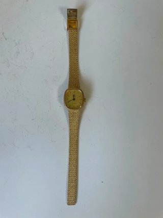 Reloj Ling mujer mecánico caja cojín dorado