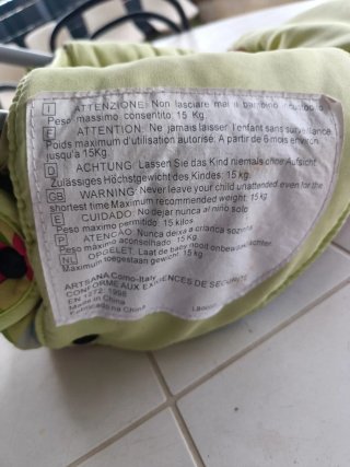 Seggiolino da tavolo Chicco 15 kg