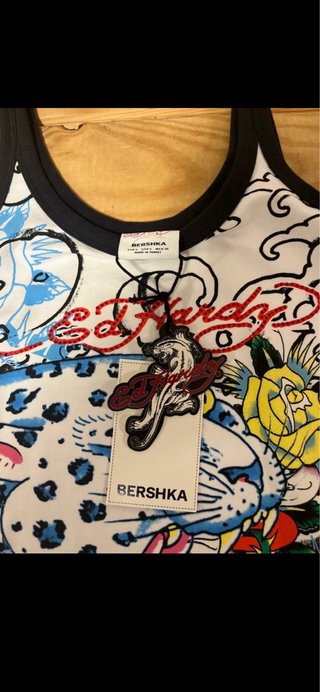 Top Ed Hardy x Bershka Y2K Leopard
