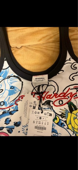 Top Ed Hardy x Bershka Y2K Leopard