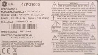 TV plasma LG 42 con TDT y 2 mandos