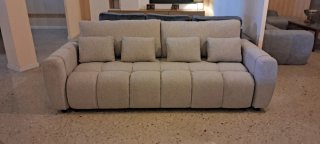 Sofá Cama con Arcón Beige/Gris