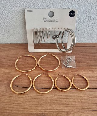Lote pendientes aros plata dorado.