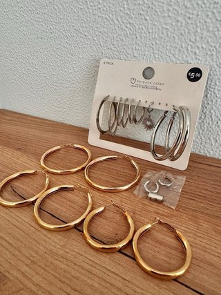 Lote pendientes aros plata dorado.