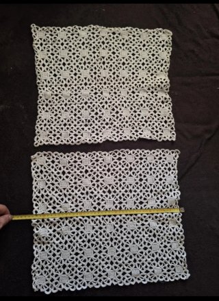 CROCHET BOLILLO Lote 11 tapetes  blancos