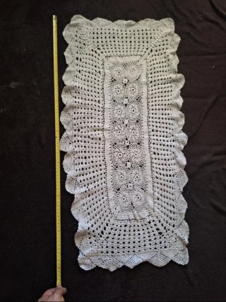 CROCHET BOLILLO Lote 11 tapetes  blancos