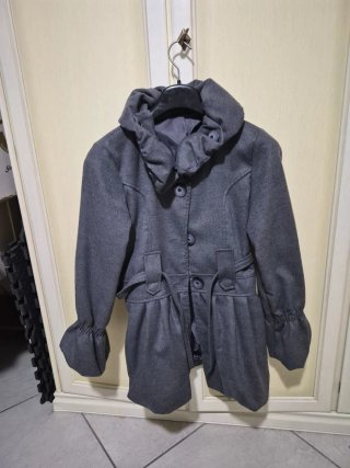Cappotto donna grigio con cintura