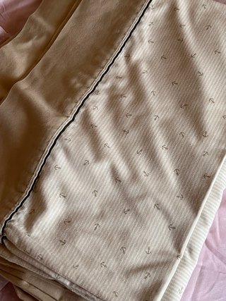 Juego de sábanas de algodón beige