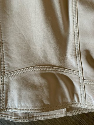 Cazadora Biker Piel Beige Massimo Dutti