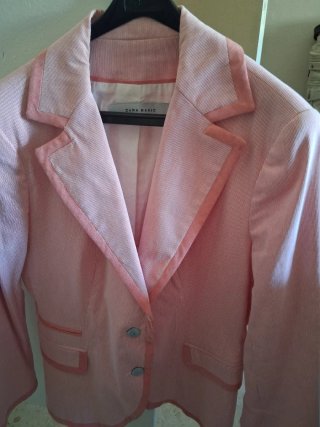 Chaqueta Zara rayas salmón entretiempo
