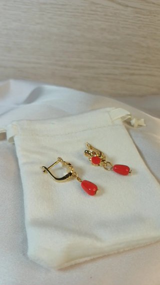 Pendientes Cubanitas Chapado Oro 18k Corales