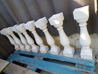 8 Balustres de hormigón blanco