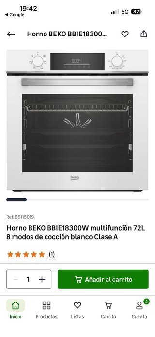 Horno Beko Blanco