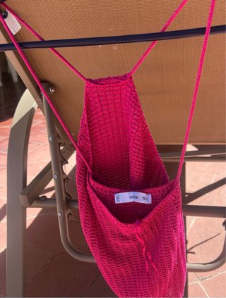 Top rosa tejido